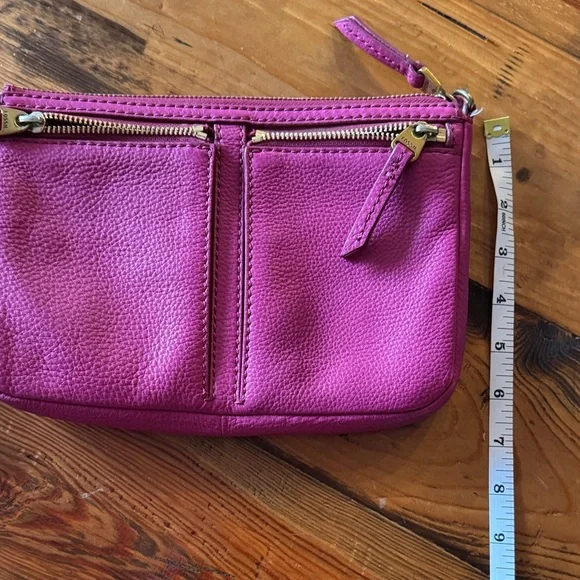 Fossil Women's Magenta Leather Crossbody Bag - Picture 8 of 8